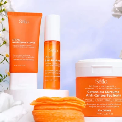 Routine Séfia Starter Glow, soins visage au curcuma